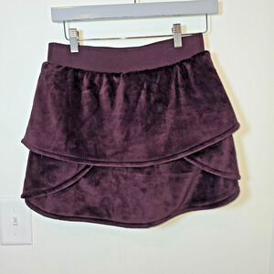 Athleta Girl Velvet Swing Skirt Size 14 Cherrywood Burgundy Fall Holiday Preppy